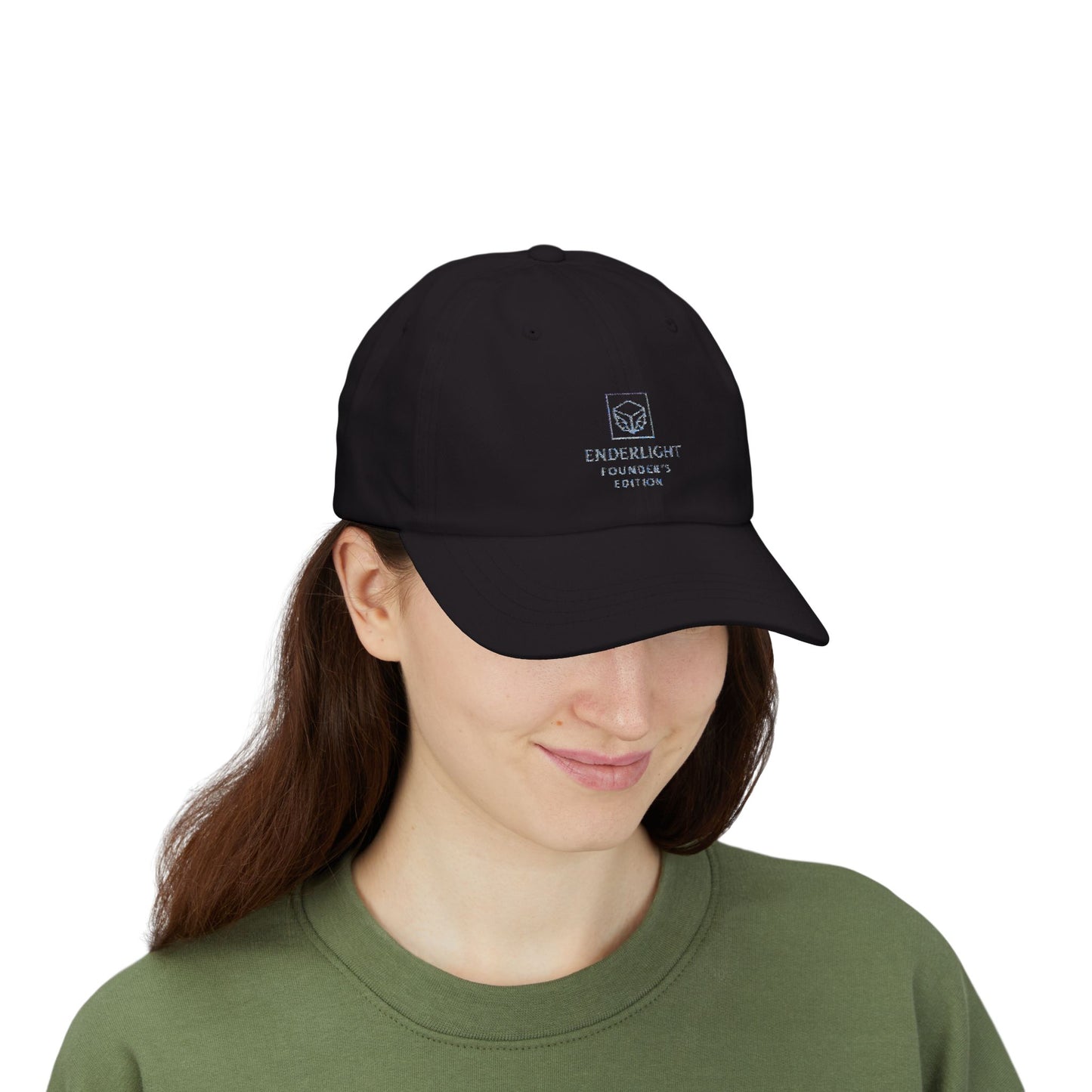 White Classic Dad Cap with 'FOUNDERS' Embroidery - Perfect for Casual Style