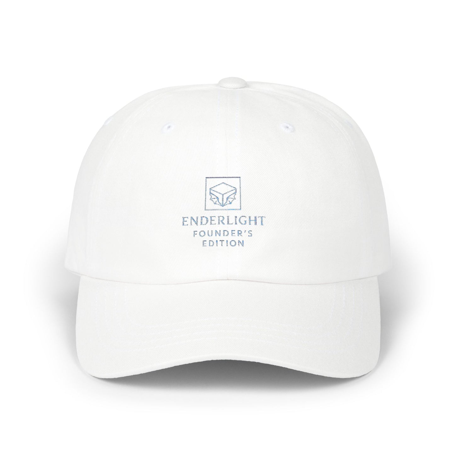 White Classic Dad Cap with 'FOUNDERS' Embroidery - Perfect for Casual Style